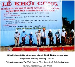 Các công trình thi công khai thác mỏ tiêu biểu